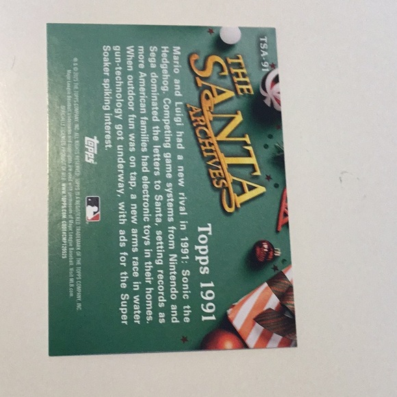 Topps Festive Santa Card with Red and White - Picture 2 of 2